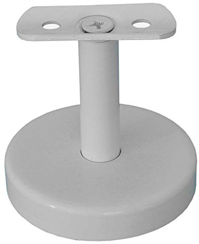 TIBU Soporte para pasamanos modelo U de acero inoxidable con recubrimiento de polvo blanco recto con placa de soporte