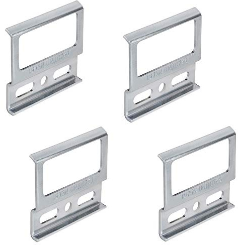 Gedotec Wandhalter Hängeschrank Schrankaufhänger Aufhängeschiene mit Aushängesicherung | Tragerplatten-zum Schrauben | Metall verzinkt | Tragkraft 120 kg | 4 Stück - Aufhänger für Hänge-Schränke