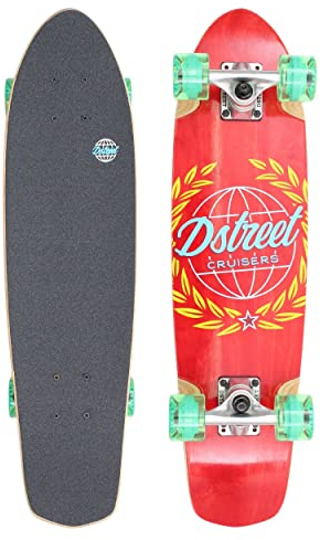D Street Cruiser Atlas Skateboard, Unisex, Erwachsene, Rot (Red), 28 Zoll