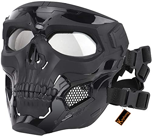 Taktiska airsoft skalle masker fullansikts-, vuxen deluxe mask ögonskydd för halloween BB paintball gun patriots CS spel cosplay party halloween cosplay zombie läskig skelett masker