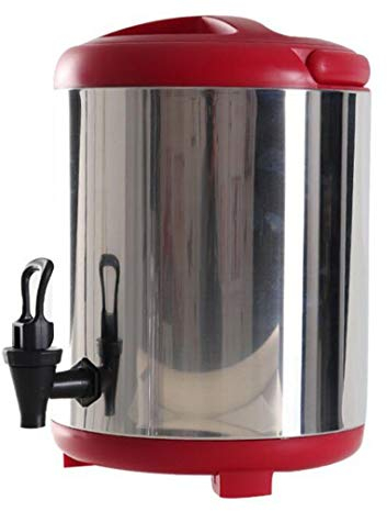 Thermique Distributeur de boissons Thermos avec thermomètre avec robinet double isolation lait Barrel thé en acier inoxydable 8L / 10L 12L for Tea Shop Family Restaurant Gathering