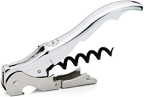 PULLTAP'S GENUINE Slider Boss 150 - Sacacorchos de camarero premium profesional - Fabricado en España - Con doble palanca articulada, navaja cortacápsulas tipo cúter y abrebotellas (Cromado)