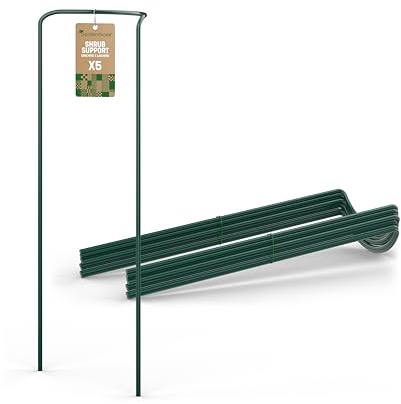 GardenGloss Buskstöd Av Belagt Stål (5 Stycken) - Halvrund Perennhållare 100cm X 40cm - Blomstöd För Hortensior Och Rosor - Stöd För Växter Av Stål