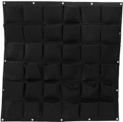 Tyenaza Bolsa Jardin Vertical, 36 Bolsillos Bolsas para Plantas de Pared, Bolsa Fieltro Jardin Vertical para Colgante Pared, para Uso en Interiores y Exteriores, Patio Jardín Decoración(100 x 100 CM)