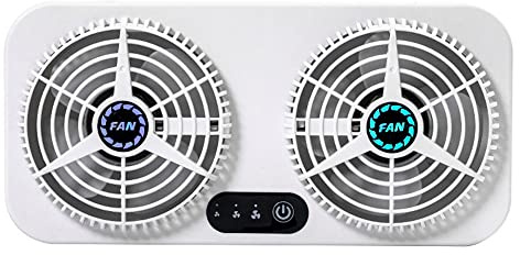 TOTMOX Car Home Dual-Use Window Exhaust Ventilator Fan, Ventilation Deodorization Air Purification Cooling Fan with Adjustable Wind Speed, White
