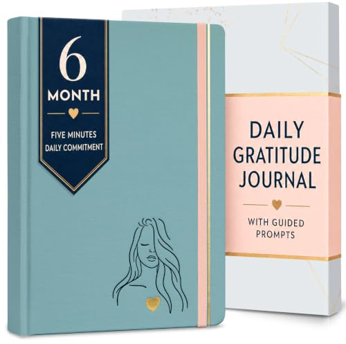 RYVE Daglig tacksamhetsdagbok för kvinnor: 6-månaders guidad positivity & Wellness Journal med uppmaningar - Affirmation, mindfulness, självhjälp och reflektion, tacksamhetsdagbok anteckningsbok,