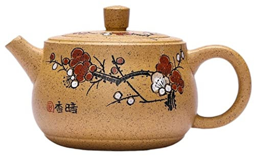Habrur Theiere Fonte Théière Japonaise Théière en Argile Violette Peinte À La Main De 240ML pour Le Thé Théière en Fonte Theiere Japonaise