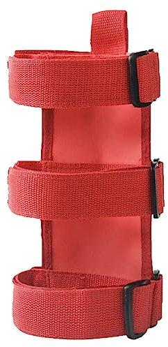 VANZACK Cinghia Porta Estintore Resistente All’usura Supporto per Estintore Auto, Fascia di Fissaggio Sicura e Facile da Installare, per Sistemi Antincendio Veicolari, Confezione Rossa