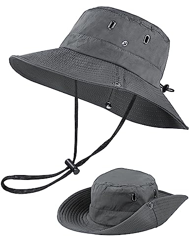 MELLIEX Sonnenhut Herren Damen, UV Schutz Faltbar Sommerhut Wanderhut Tragbar Outdoor Anglerhut mit Breite Krempe