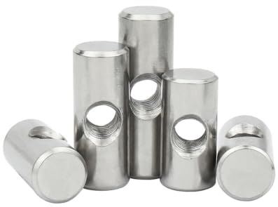 304 Edelstahl-Kreuzloch-Zylindermutter M4 M5 M6 Bolzen Zylinderstiftdübel Holzmöbel eingebettete Verriegelungs-Langmutter 2/3/4 Stück (Size : OD10 M6x25(3PCS))