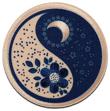 Mono-Quick Mond und Blume - Aufnäher, Bügelbild, Aufbügler, Applikationen, Patches, Flicken, zum aufbügeln, Größe: 0 x 0 cm