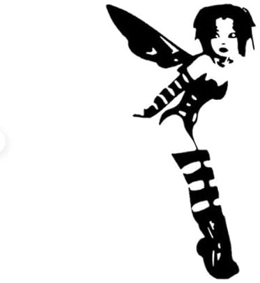 Sexy Goth Fairy - Die Cut Vinyl Decal for Cars, Trucks, Motorcycles, Vans, Laptops, ToolBoxes, Windows, Mobiles, etc (Black, 5x5)