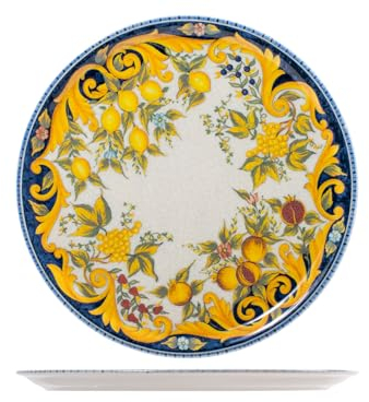 Saturnia Tuscany - Juego de 6 platos de pizza de porcelana decorada, 33 cm
