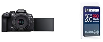 Canon EOS R10 Systemkamera + STM Zoomobjektiv (Kamera mit Deep Learning Content Creator) + Ultimate SD-Karte, 200 MB/s Lesen, 130 MB/s Schreiben, Speicherkarte für Smartphone, Drohne oder Action-Cam