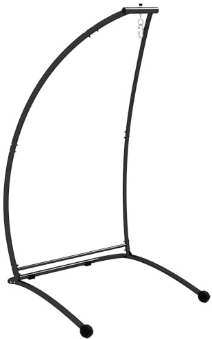 Outsunny Support de Chaise hamac en Forme de C à Suspendre avec Cadre en métal Robuste pour hamac, balançoire, Utilisation intérieure et extérieure, Noir