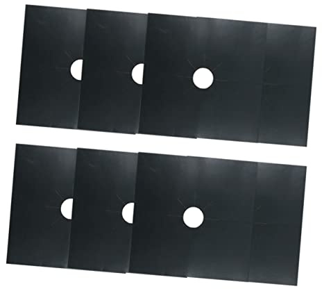 Veemoon 8pièces Revêtement Pour Plaque De Cuisson à Gaz Protection Pour Four Feuilles De Protection Réutilisables Prédécoupées Pour Brûleur à Gaz Adaptées à Toutes Cuisinières