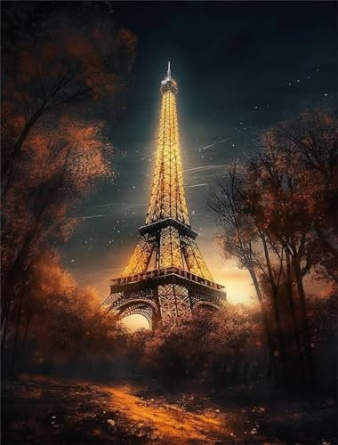 Diamond Painting Groß XXL Eiffelturm 90x119cm, 5D Landschaft Diamond Painting Erwachsene Groß,DIY Diamant Painting Bilder Groß Kunst Malerei Bastelset für Zimmer Deko Wohnzimmer, Geschenke für Frauen