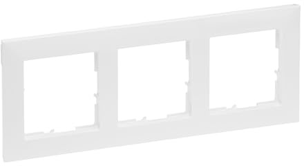 LEGRAND, Seano 765173 - Marco de 3 vías (termoplástico, sin halógenos, dimensiones: 87 x 229 mm), color blanco
