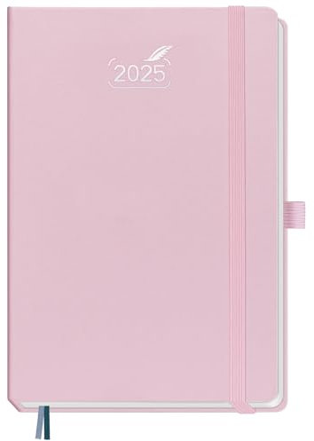 BEZEND Kalender 2025 Buchkalender A5 auf Deutsch. Hardcover Terminplaner & Wochenkalender von Jan - Dez 25, 14,8 x 21,5 cm Planer 2025 Terminkalender mit Platz für Notizen, 120 g/m² Papier, Rosa