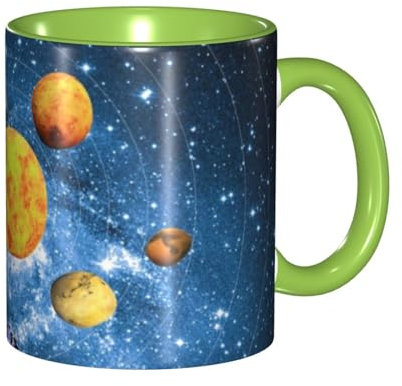 HSZSQZWH Milky Way Image Double Color Ceramic Cups - Vibrant Mugs for Coffee and Tea Lovers - Colorful Home Decor