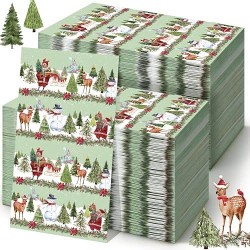 Seajan Einweg-Handtücher für Badezimmer, Gäste-Servietten, Gästehandtücher, Papierservietten, Papierhandtücher, Einweg-Gästeservietten für Badezimmer, Geburtstag, Hochzeit (Weihnachtsfreude,
