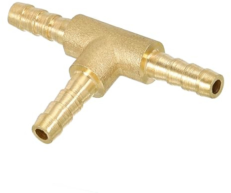 PATIKIL 5/32 Zoll Messing T Stück Wasseranschluss leichtgewichtig | 3 Wege T-Schlauchverbinder Verbindungsstück Messing Schlauchtülle, Für Wasser Luft Druckluftschlauch Gas Öl Rohr