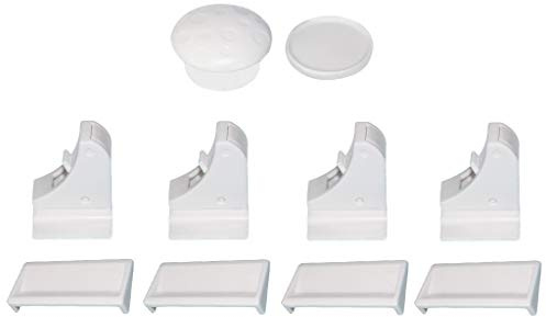 Schrankschlösser (4er Pack, 1 für Schlüssel) Baby Proofing & Kind ohne Bohren Mehrzweckkleber kindersicher