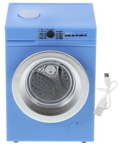 Vaguelly Mini Washing Machine Model Scale Interactive Toy Appliance for Dollhouses Rechargeable Feature Rotatable Door Realistic Design for Boys and Girls Playrooms
