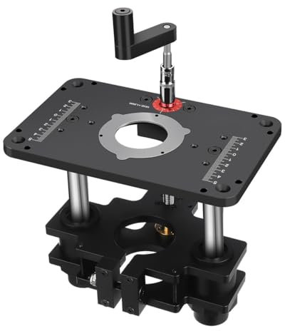 Sollevatore per router per legno da 65 mm/69 mm, per fresatrice da tavolo, con piastra di fresa, lavorazione del legno di precisione (diametro router 69 mm)
