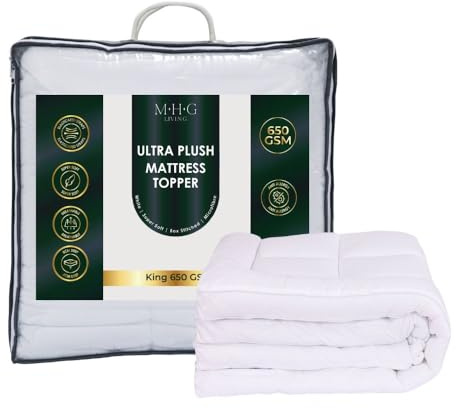 Cool Touch weiche Matratzenauflage für King-Size-Bett, 5 cm dick, 150 x 200 cm, gesteppter Schaumstoff, hypoallergen und atmungsaktiv, mit Eckgurten, weiche Bettauflage für Kingsize-Bett, Schlafsofa