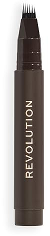 Revolution, Instant Brow Hair Pen, Precision Applicator for Hair-Like Strokes, Long-Lasting Eyebrow Pen, Dark Brown, Vegan & Cruelty-Free, 1.8ml