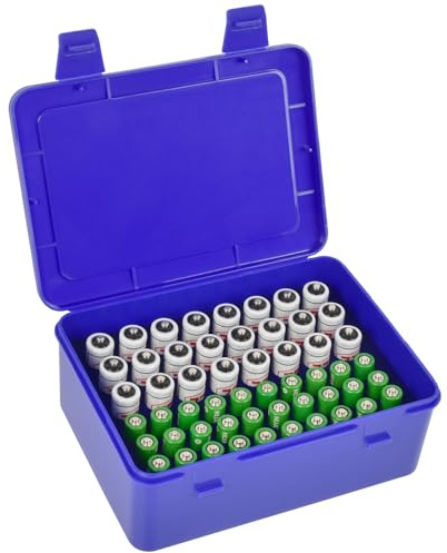 FULLCASE Batteriebox Batterie Aufbewahrungs Organizer für 54 AAA AA, Blau | Batterien Aufbewahrung, Batteri Aufbewahrungsbox, Nur Box