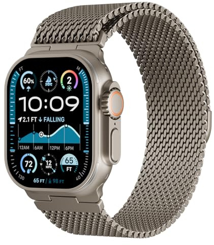 Metall Ersatzarmband Kompatibel mit Apple Watch Armband 49mm 46mm 45mm 44mm 42mm Damen Herren, Milanaise Edelstahl Magnetisch Armbänder für iWatch Ultra 3/2/1 Series 11 10 9 8 7 6 5 4 3 SE