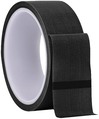 Misuyue 30mm Teflonband, Hitzebeständiges Klebeband, 0.18mm Dicke Schwarz | Teflon Klebeband PTFE Glasgewebeband für Vakuumiermaschine Impulsversiegeler, Hitzebeständiges bis 300℃