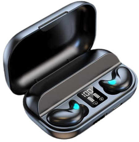 NHQZ 1 Pieza Auriculares para Dormir, Mini Auriculares Bluetooth Invisibles, Auriculares Bluetooth, Impermeable, Control Táctil, Auriculares con Cancelación de Ruido, Regalo para Amigos,Negro