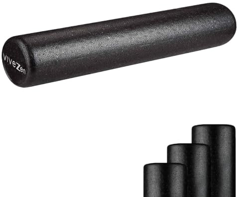 Vivezen – Yoga- und Fitnessrolle aus EPP-Hartschaum mit hoher Dichte – 90 x 15 cm – Schwarz