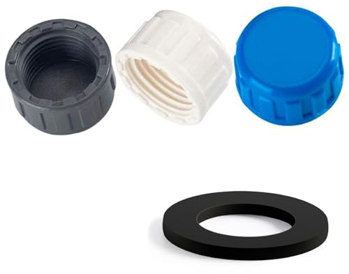 Sink Waste Blanking Cap Plastic Plumbing Fittings Washing Machine & Dishwasher Pipe End Cap with Rubber Washer for Sealing Drain Pipes, Trap Stoppers & Spare Parts White 63mm