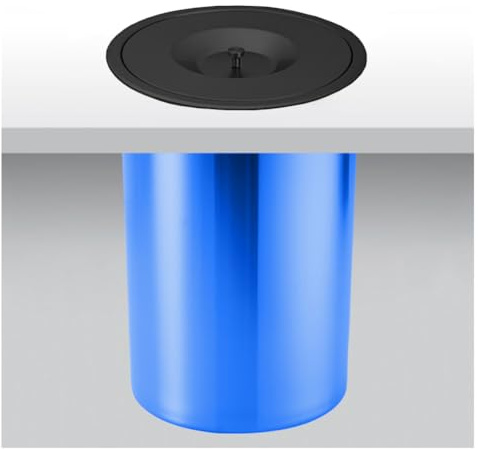 JTWWDM Cubo Basura de Encimera con Tapa Elevable, Cubo Basura Plástico Integrado, Tapa de Acero Inoxidable para el Conducto Residuos, Contenedor Oculto para Cocina Salón,Negro,5L