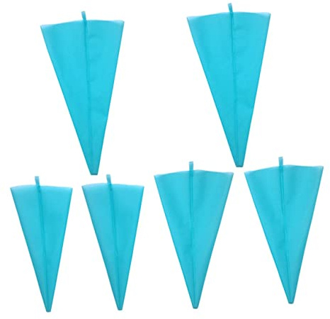 Mobestech 6pièces Poche à Douille Silicone Réutilisable pour Glaçage Crème Pâtisserie Décoration Gâteaux Cupcakes DIY