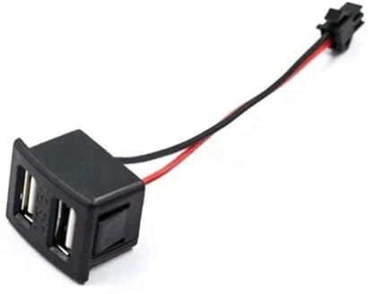 Honfitat 1Pcs Nero Doppio Strato Usb Femmina Base Tipo-C Presa E Presa di Alimentazione Femmina di Ricarica Con Connettore Cavo (DUAL USB ARC)