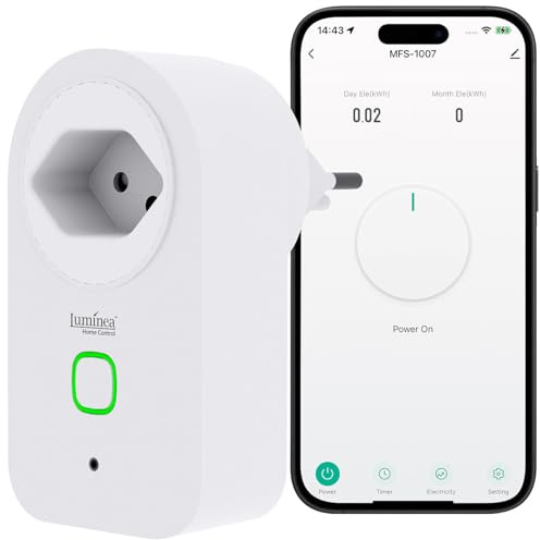 Luminea Home Control Smart Plug: CH: WLAN-Steckdose mit Stromverbrauchsm., Zeit- & Sprachsteuerung, 10A (Stromzähler WLAN-Steckdose, Stromzähler App, Dimmer)