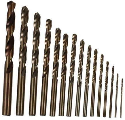 iplusmile 15 piezas Brocas de Acero Rápido Metal Duro Acero Inoxidable Fundición y Abs Diseño Helicoidal Resistente al Calor con Caja de Almacenamiento