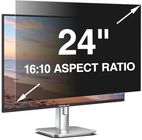 Pozlle 24 Inch Computer Privacy Screen Filter for 24 16:10 Aspect Ratio (519 x 325 mm) Monitor, Anti Spy Anti-Glare Blue Light Blocking Screen PC Protector Film, Removable Screen Privacy Shield
