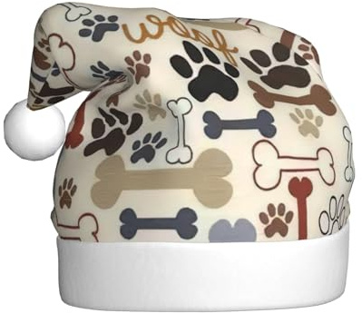 GUOLGP Sombrero de Navidad con estampado de huesos, gorro de Papá Noel, celebraciones, unisex, accesorio de disfraz de fiesta de Navidad
