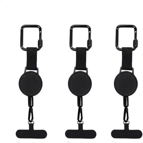 Lot De 3 Lanière Antivol Rétractable Pour Téléphone, Lanière Antivol Réglable Avec Mousquetons, Lanières Rétractable Pour Téléphone Portable Idéale Pour La Randonnée, L'escalade, La Pêche Et Le Vélo