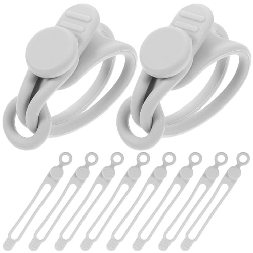 IMIKEYA Bridas de Silicona Reutilizables para Cables 10 Unidades Organizador de Cables Gris Multifuncional para Datos Auriculares y Alimentación Adecuado para Hogar y Oficina