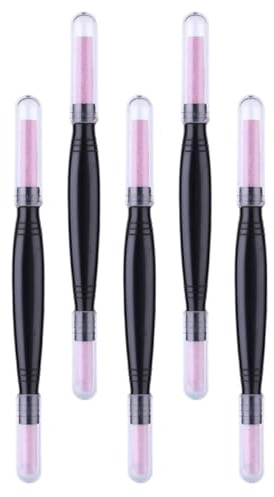 VOSAREA Lot de 5 Stylos en Pierre de Double Tête pour Enlever Cuticules, Manche en Pp, Outil de Manucure Multifonction pour Soin des Ongles à Domicile