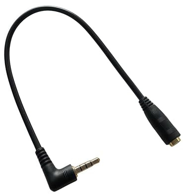 AURUM Prolunga jack 3,5 mm 90 gradi – 4 pin TRRS AUX cavo di prolunga per microfono e cuffie – Cavo di prolunga per cuffie stereo Hi-Fi placcato oro compatibile con smartphone, PC, laptop, DJ
