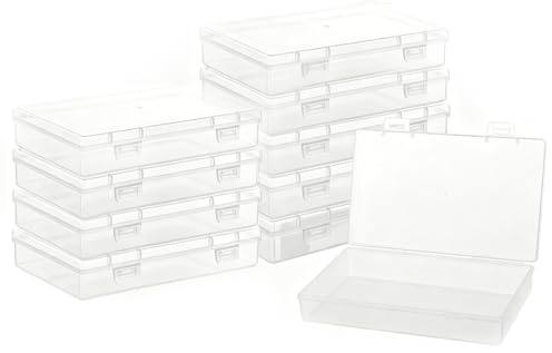 Torytoe 10 Stück Plastikbox mit Deckel Klein, Sortierbox Transparent, Aufbewahrungsboxen Klein, Bastel Organizer, Aufbewahrungsbehälter für Perlen und Andere Kleine Bastelartikel, 15.5x9.3x3 cm
