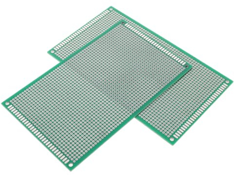HONMEET 2pcs Double Sided Pcb Breadboard Kit with Dense Throughholes and Standard Hole Spacing, Green Fiberboard and Tin Material, for Rapid Prototyping Circuit Boards and Hobby Experiment